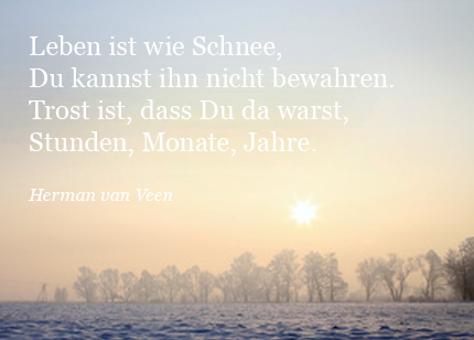 Trauerspruch von Hermann van Veen mit Landschaft