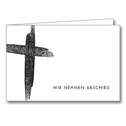 Trauerkarte schwarzes Kreuz